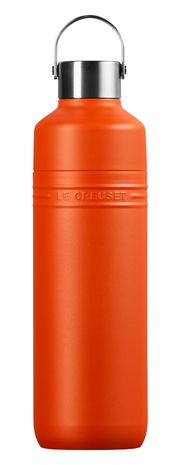 Ofenrote Trinkflasche 1L mit Edelstahlverschluss, Frontalansicht