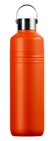 Ofenrote Trinkflasche 1L mit Edelstahlverschluss, Frontalansicht