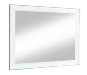 Moderner rechteckiger Spiegel mit schmalem Rahmen, seitliche Perspektive