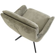 Grüner Armlehnstuhl aus Samt mit geripptem Design, von oben betrachtet