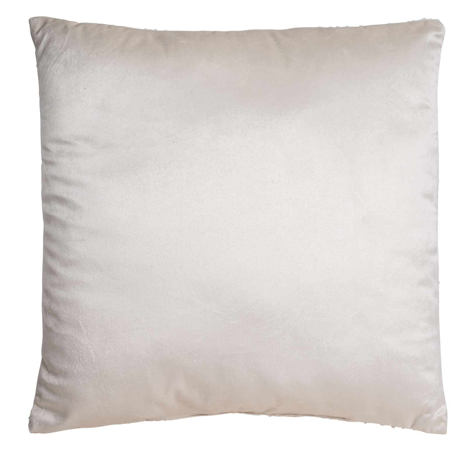Weißes Kissen in quadratischer Form, frontal fotografiert