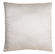 Weißes Kissen in quadratischer Form, frontal fotografiert