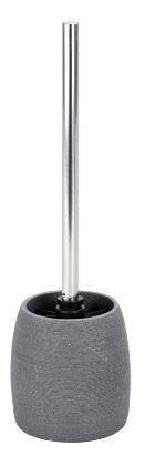 WC-Garnitur Goa in Grau, Ansicht von vorne, mit modernem Design und Edelstahlgriff.