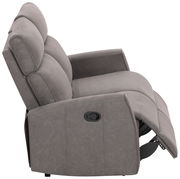 Graues 2er-Sofa mit Liegefunktion, Seitenansicht