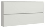 Moderner XL-Hängeschuhschrank in Weiß mit zwei Klappen, seitliche Perspektive