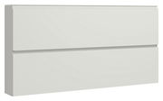 Moderner XL-Hängeschuhschrank in Weiß mit zwei Klappen, seitliche Perspektive