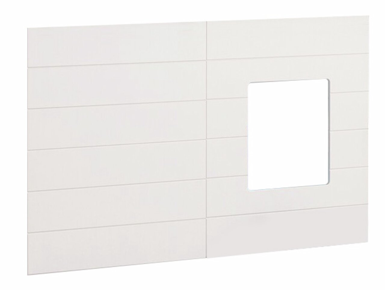 Paidi Fenster- und Wandpaneele TINY-HOUSE Weiße Fenster- und Wandpaneele mit rechteckiger Aussparung, seitliche Perspektive