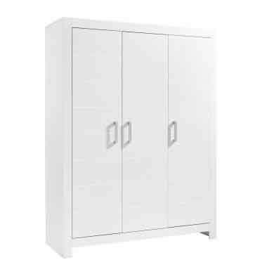 Weißer dreitüriger Kleiderschrank, Frontalansicht