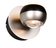 Moderne Wandleuchte ORBIT mit kugelförmigem Design, seitliche Perspektive