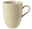 Becher mit Henkel, 0,35l, beige mit feinen horizontalen Streifen, seitliche Perspektive