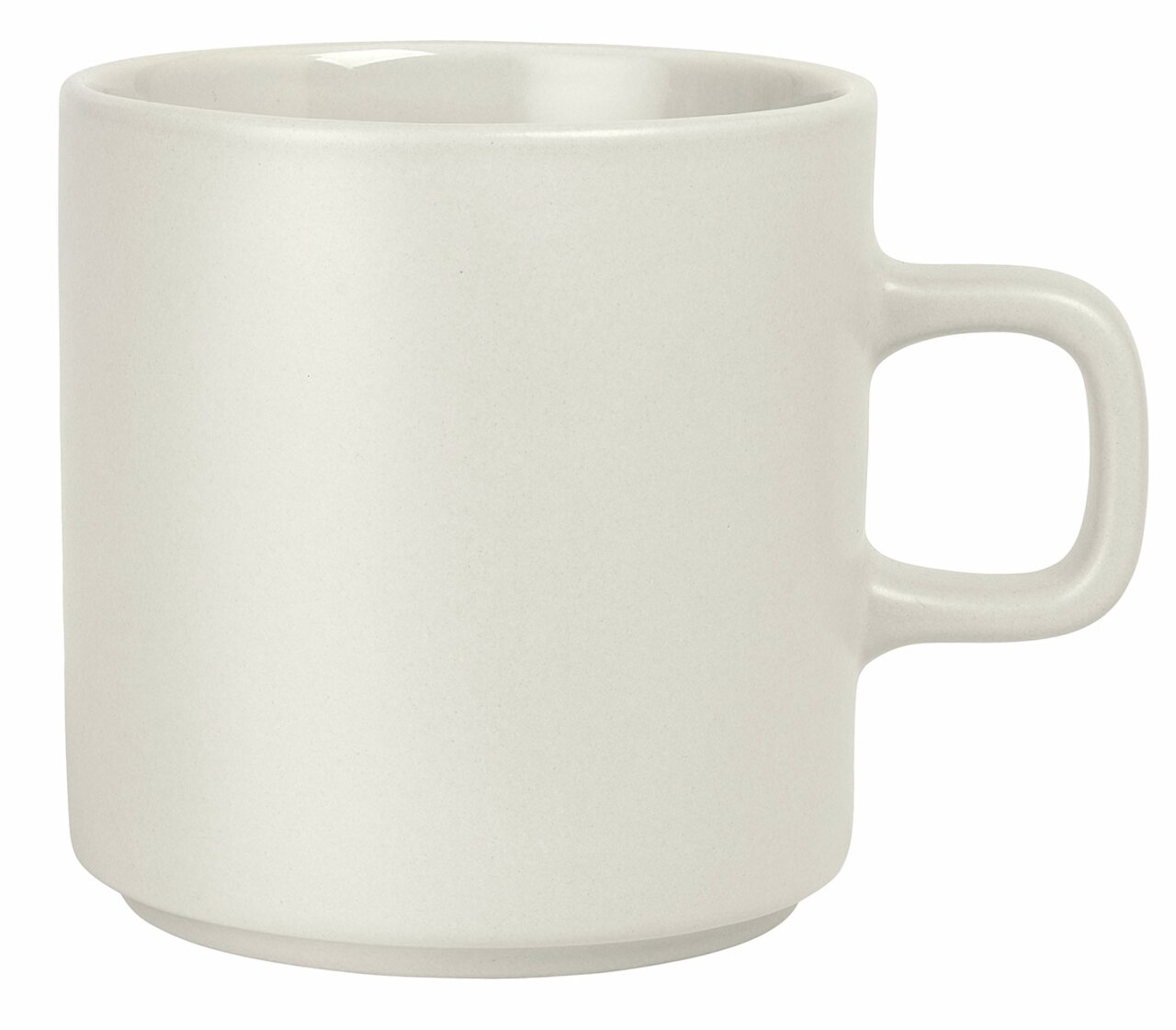 Beige Tasse mit Henkel, seitliche Perspektive, 250 ml, Modell PILAR Moonbeam