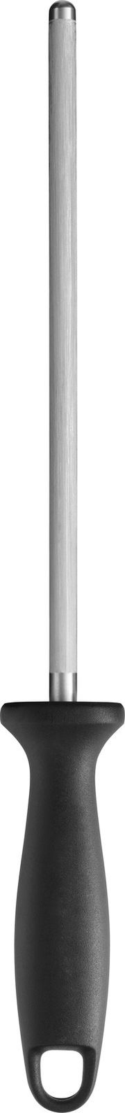 Wetzstahl mit schwarzem Griff, frontal abgebildet