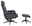 Grauer Relaxsessel mit Hocker, seitliche Perspektive