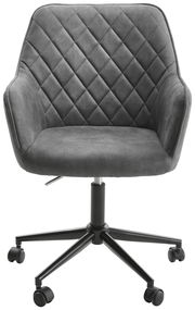 Grauer Drehstuhl mit gesteppter Rückenlehne, Vorderansicht