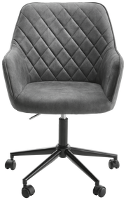 Grauer Drehstuhl mit gesteppter Rückenlehne, Vorderansicht