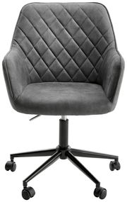 Grauer Drehstuhl mit gesteppter Rückenlehne, Vorderansicht