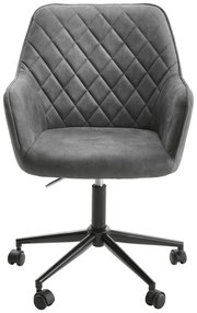 Grauer Drehstuhl mit gesteppter Rückenlehne, Vorderansicht