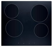 Schwarzes Kochfeld mit vier Kochzonen, Draufsicht