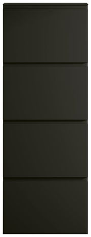 Schwarzer Hängeschuhschrank mit vier Klappen, Frontalansicht