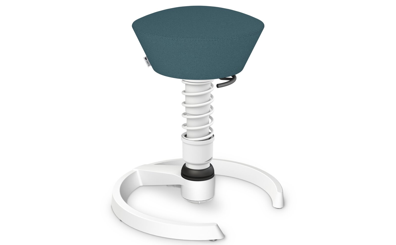 Moderner Sitzhocker mit ergonomischem Design, seitliche Perspektive