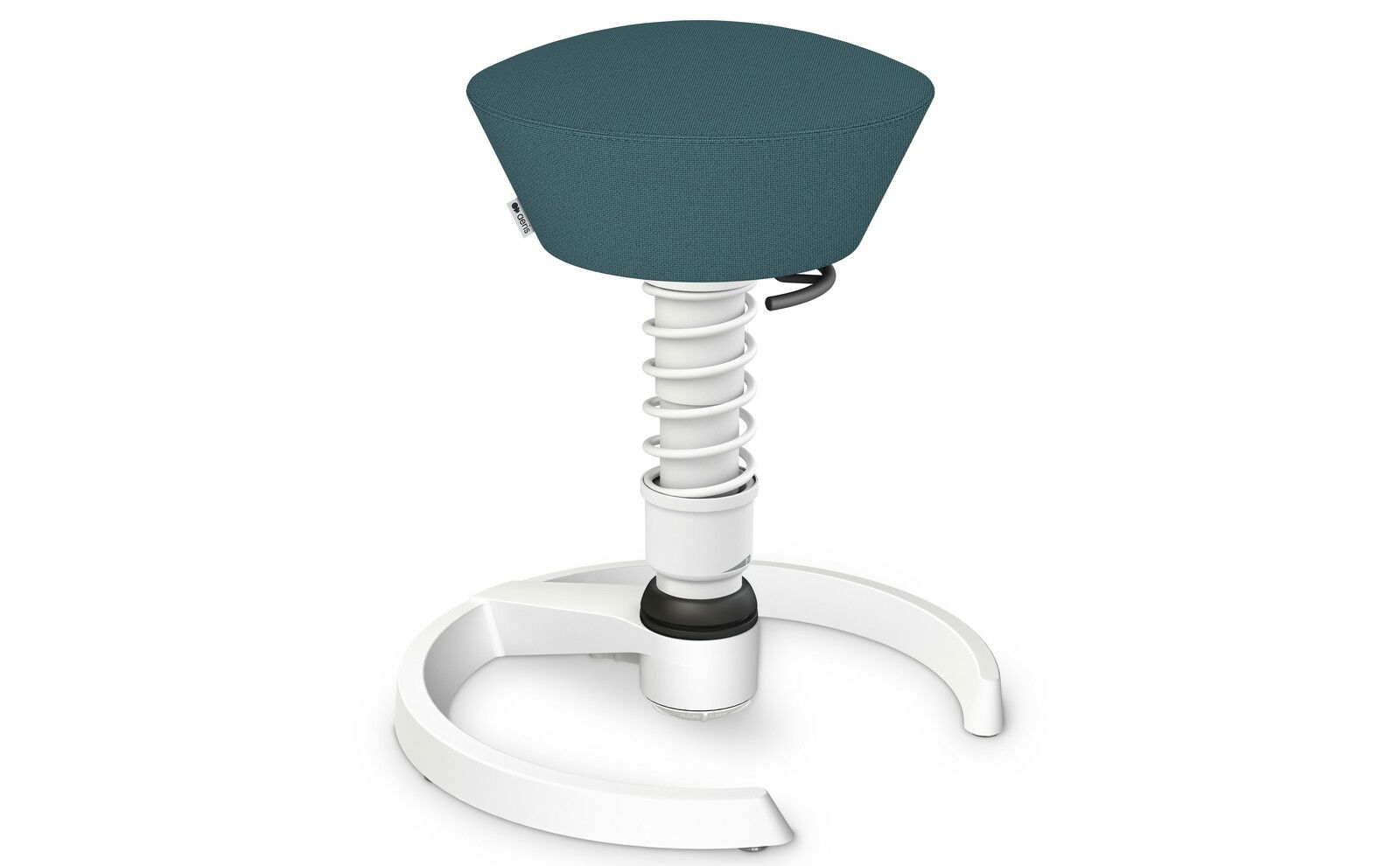 Moderner Sitzhocker mit ergonomischem Design, seitliche Perspektive