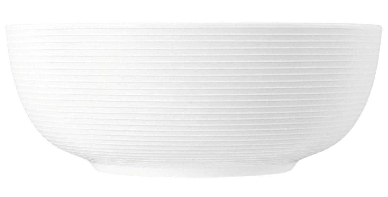 Seltmann Weiden Bowl BEAT Weiße Schüssel mit geriffelter Oberfläche, seitliche Ansicht
