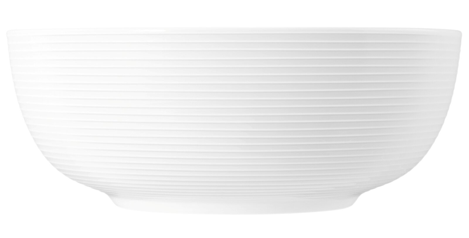 Seltmann Weiden Bowl BEAT Weiße Schüssel mit geriffelter Oberfläche, seitliche Ansicht