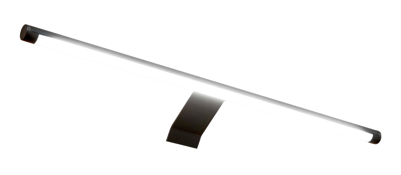 Z2 LED-kastverlichting, set van 2 FRESH LED-Schrankbeleuchtung in seitlicher Perspektive, modernes Design mit schwarzer Halterung.