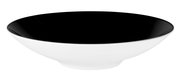 Schwarzer und weißer Pasta-/Suppenteller, 23 cm, seitliche Perspektive