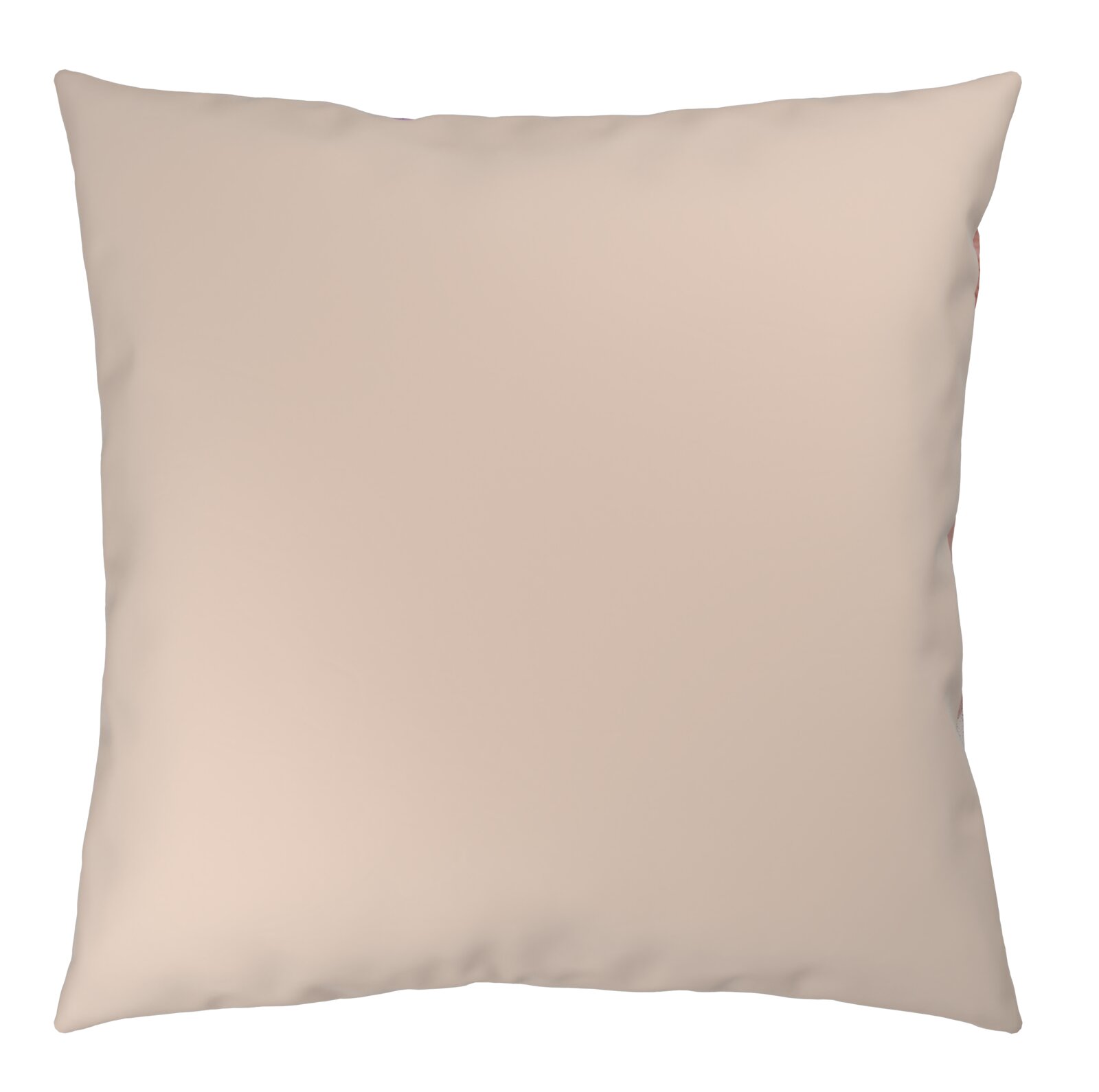 Beige Kissenbezug in quadratischer Form, Vorderansicht