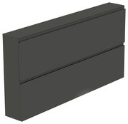 Schwarzer XL-Hängeschuhschrank mit zwei Klappen, seitliche Perspektive