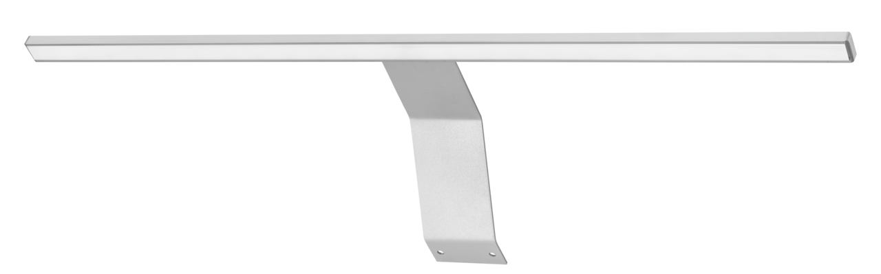 Moderne Außenbeleuchtung in L-Form aus Metall, seitliche Perspektive