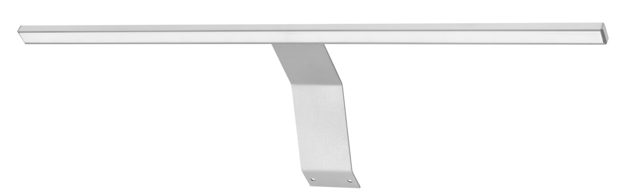 Moderne Außenbeleuchtung in L-Form aus Metall, seitliche Perspektive