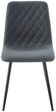 Moderner grauer Stuhl mit rautenförmiger Steppung, Vorderansicht