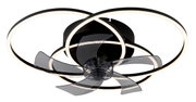 Moderner Deckenventilator mit LED-Beleuchtung, seitliche Perspektive