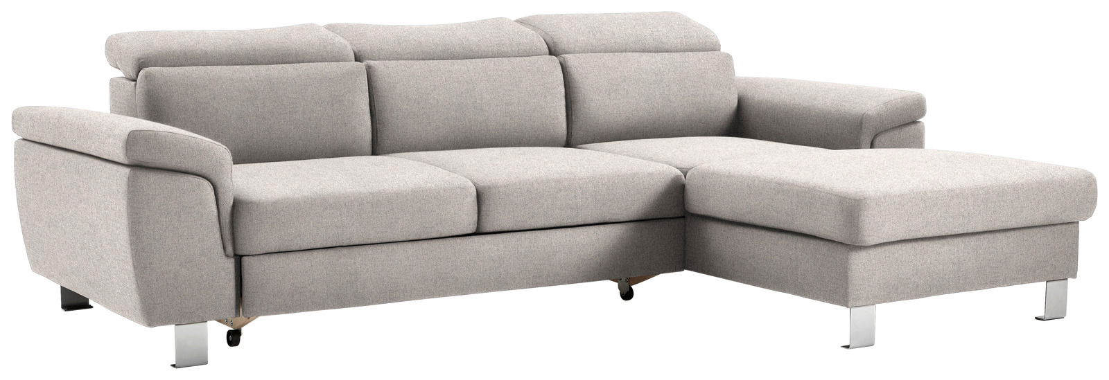 Graues Ecksofa mit Ottomane, Perspektive von vorne links