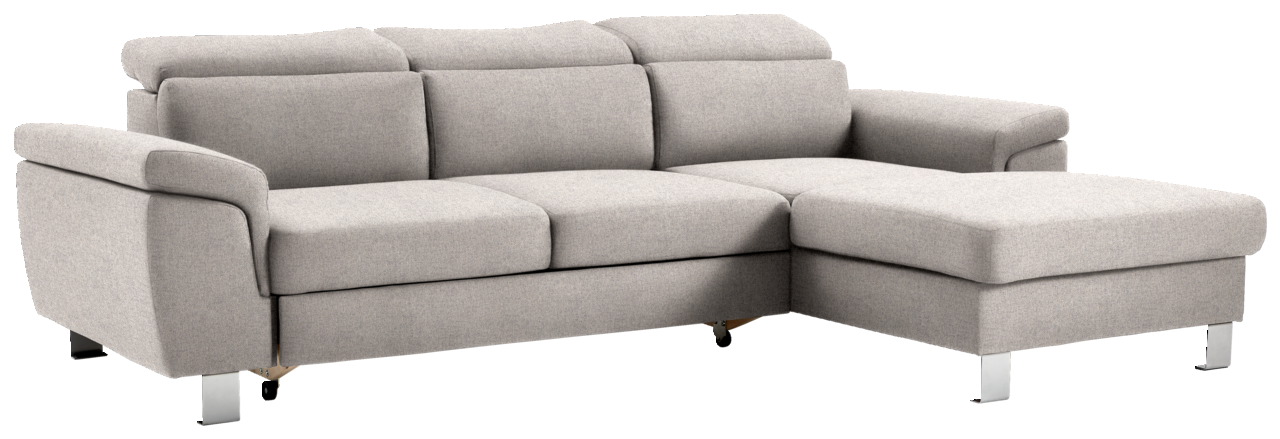 Graues Ecksofa mit Ottomane, Perspektive von vorne links