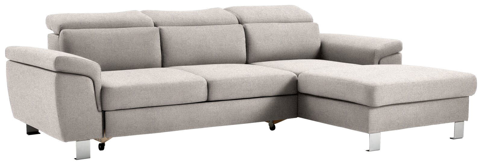 Z2 Ecksofa TIM Graues Ecksofa mit Ottomane, Perspektive von vorne links