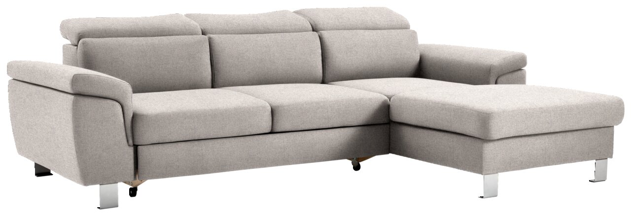 Graues Ecksofa mit Ottomane, Perspektive von vorne links