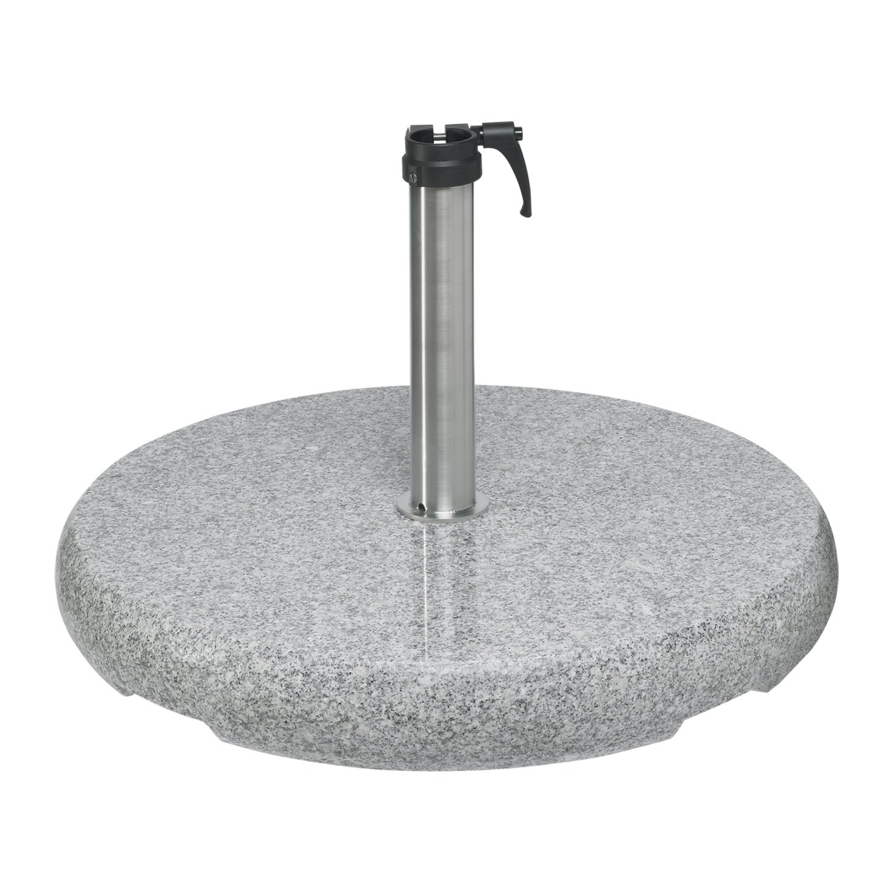 Glatz Betonsockel Runder Betonsockel mit Edelstahlrohr, seitliche Perspektive