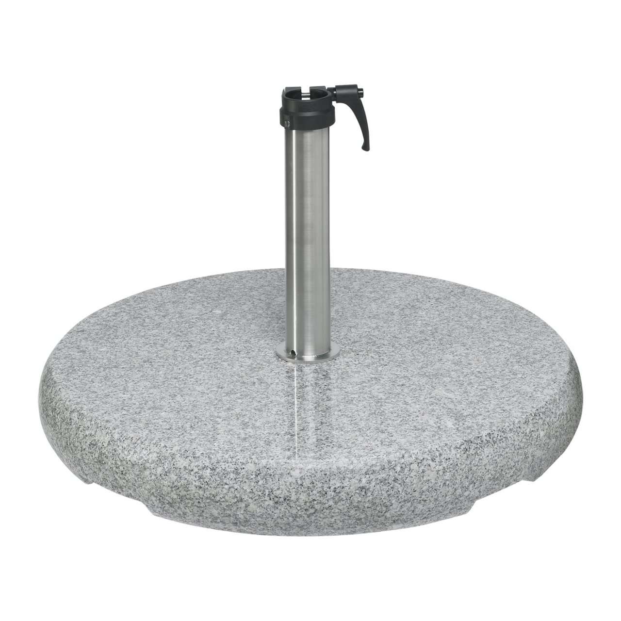 Glatz Betonsockel Runder Betonsockel mit Edelstahlrohr, seitliche Perspektive