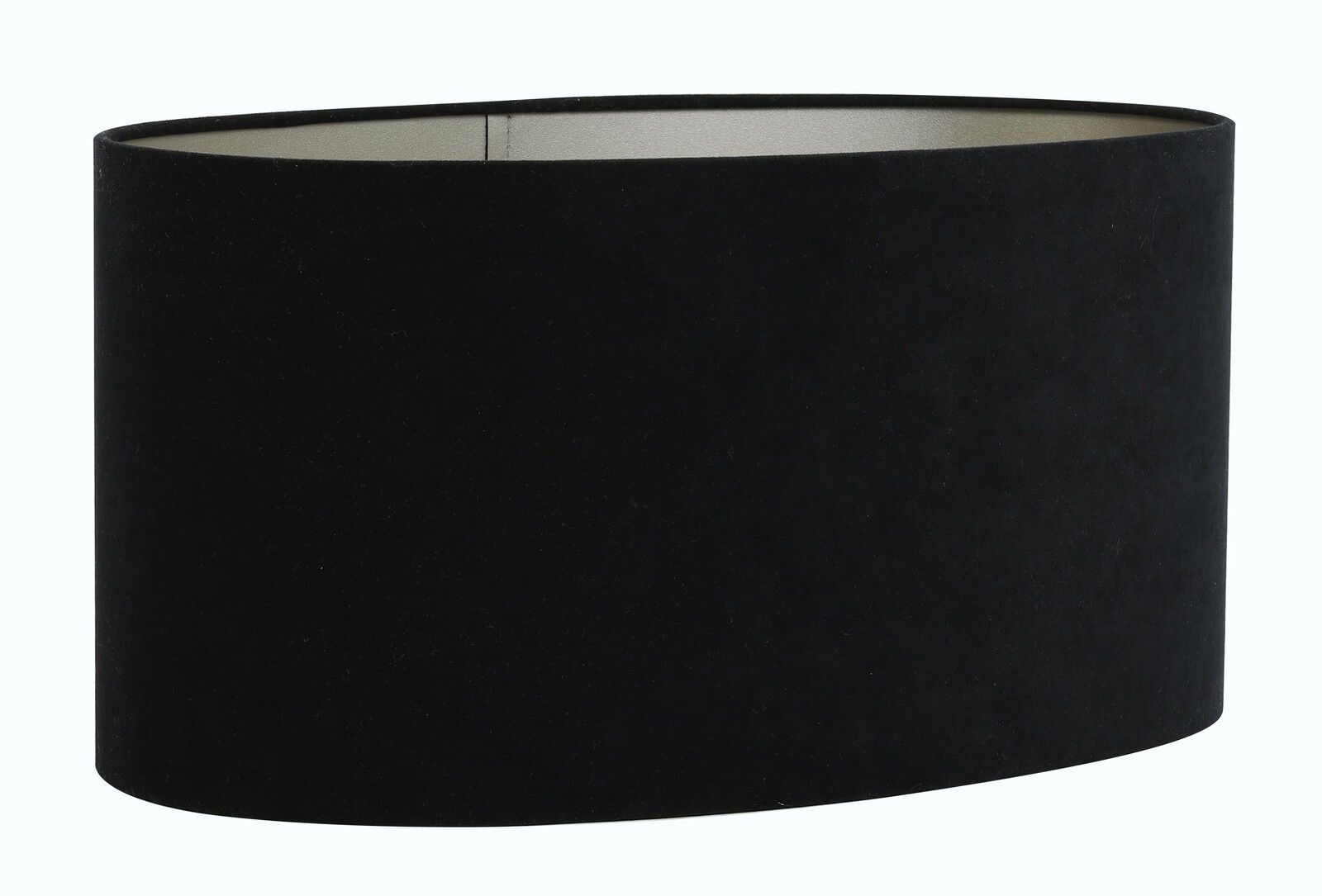 Schwarzer ovaler Lampenschirm aus seitlicher Perspektive