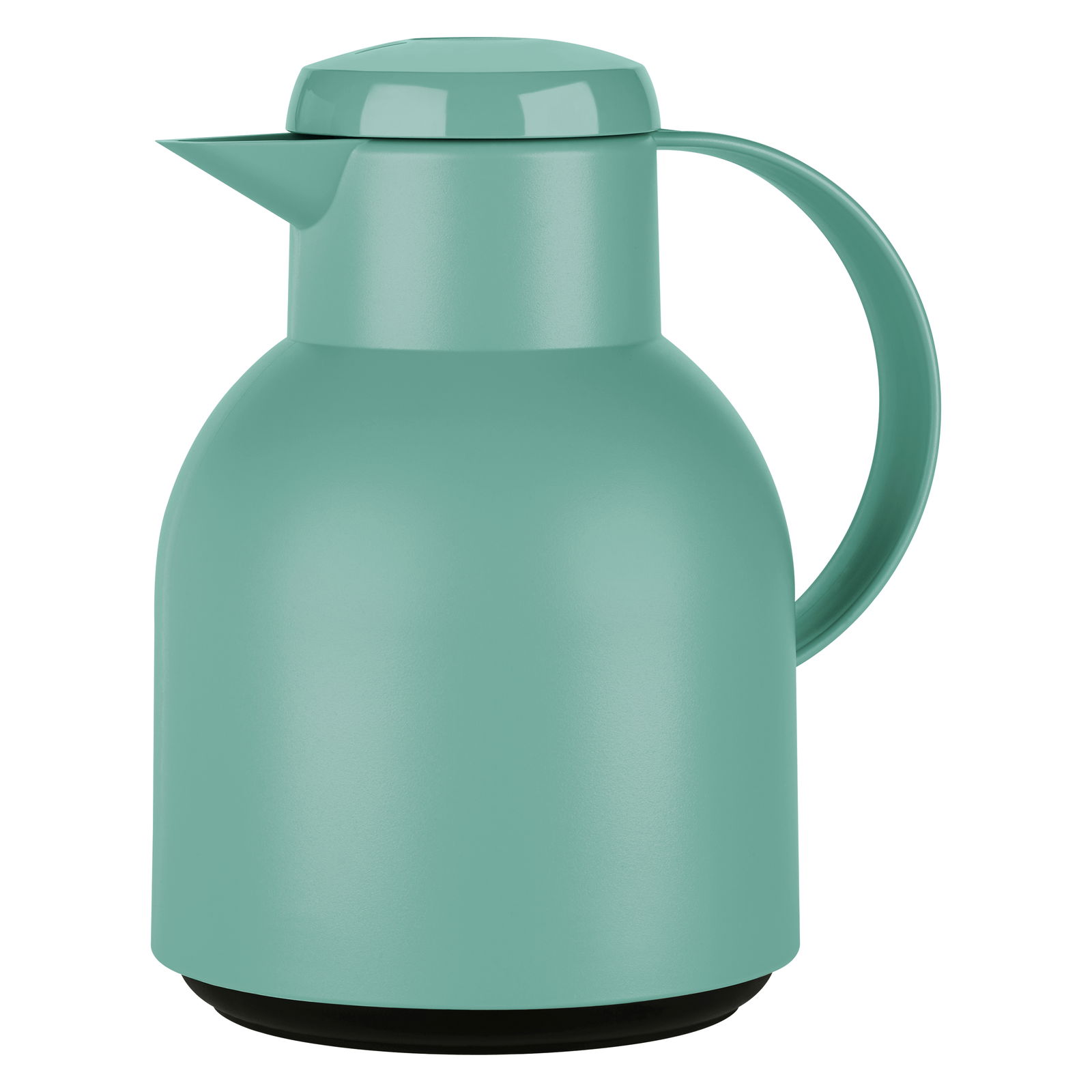 Grüne Isolierkanne der Serie SAMBA von Emsa, 1 Liter, seitliche Perspektive