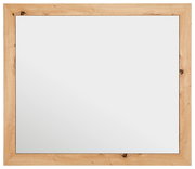 Rechteckiger Spiegel mit einem Rahmen aus hellem Holz, Frontalansicht