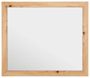 Rechteckiger Spiegel mit einem Rahmen aus hellem Holz, Frontalansicht