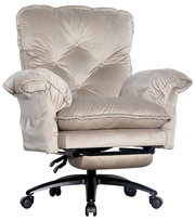 Bequemer Chefsessel mit weichem Polster und Rollen, Frontalansicht