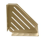 Goldene Eckablage Meleto mit diagonalen Schlitzen, seitliche Perspektive