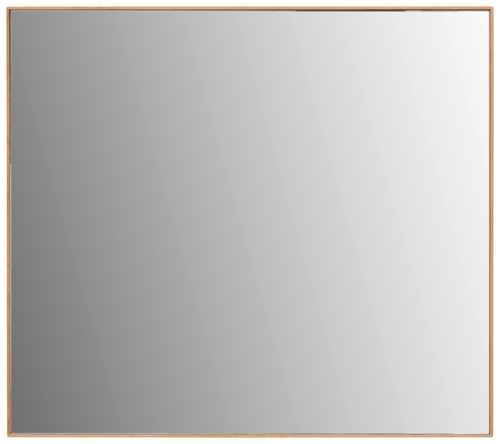 Rechteckiger Spiegel mit schmalem Holzrahmen, frontal betrachtet