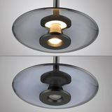 Moderne Pendelleuchte PURE Vitrum mit transparentem Glasschirm, Ansicht von unten.