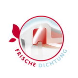 Nahaufnahme eines rechteckigen Glasbehälters mit rotem Verschluss und frischer Dichtung, seitliche Perspektive